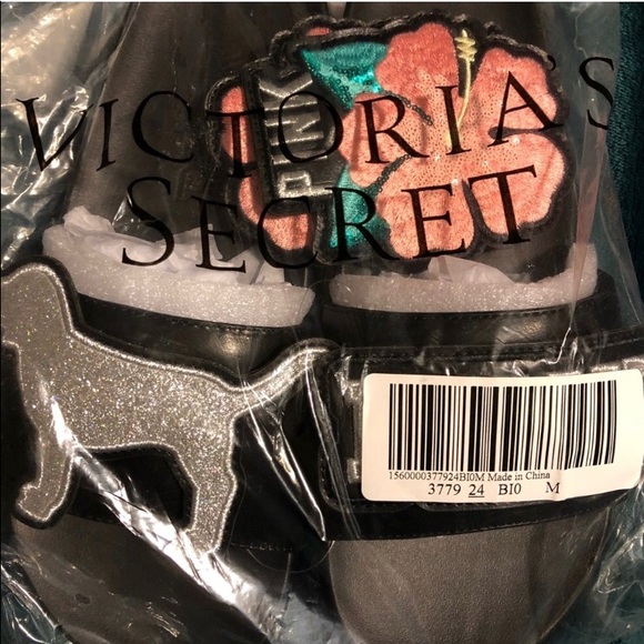 BNWT Pink Victoria’sSecret Hibiscus/PINKDog Slides - Picture 7 of 8